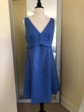 Zyga Lin'n Laundry Blue Linen Dress Medium